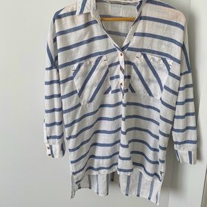 Zara basic striped blouse